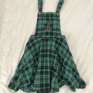 Harry Potter Green Plaid Slytherin Overall Dress